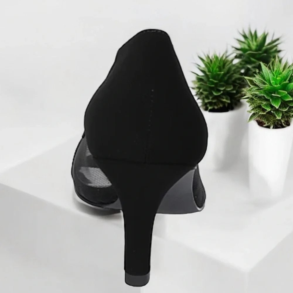 Hot 🔥 Elegant Easy Street Alive 5 Black Heels Size 8W
